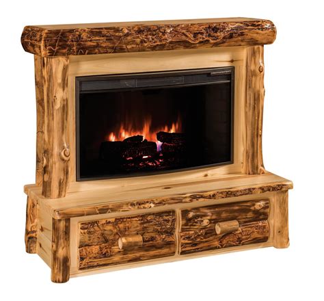 rustic electric fireplace mantel